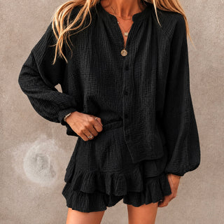 Black Tiana two piece skirt & shirt