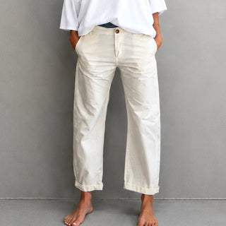 Stylish Cream chino jeans with denim waistband  *NEW*