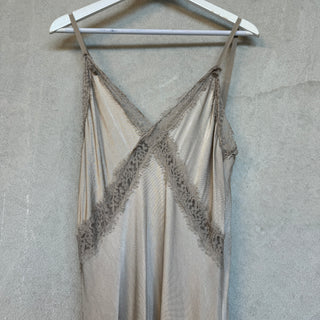 Sienna Lace Satin Slip dress SILVER CHAMPAGNE *new*