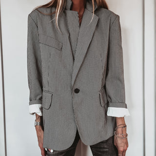 Merino black check blazer *NEW*