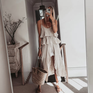 Livy long sand linen top *NEW*