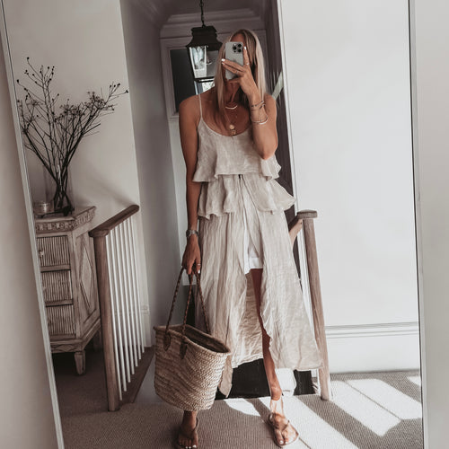 Livy long sand linen top *NEW*