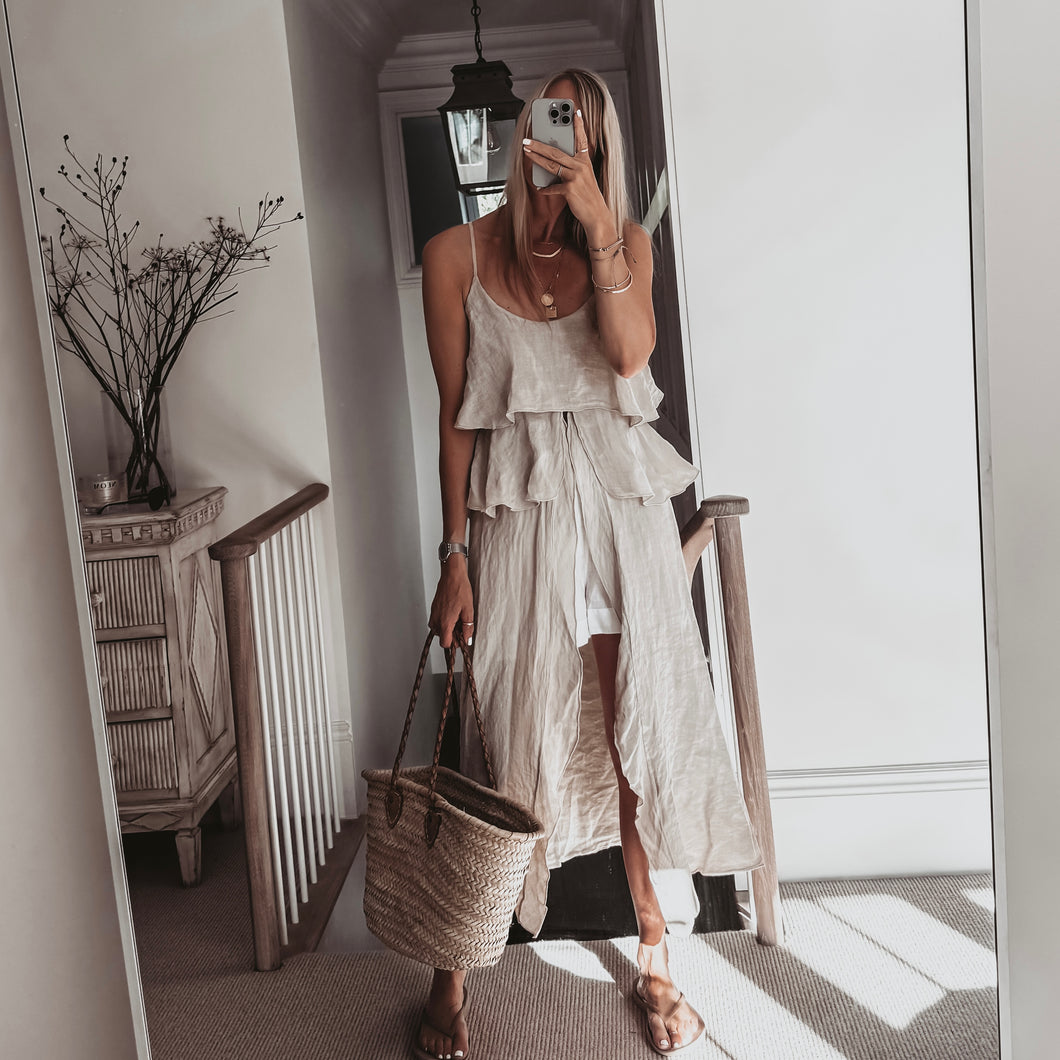 Livy long sand linen top *NEW*