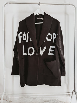 FAITH HOPE LOVE graffiti black suit *NEW*