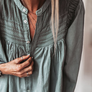 Teal Pennie pleated blouse *NEW*