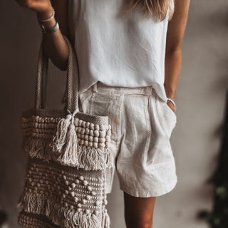 Cargo linen shorts CREAM *NEW*