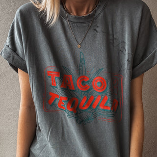 Taco charcoal vintage short sleeved sweatshirt  *NEW*