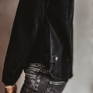 Corduroy military BLACK jacket *NEW*