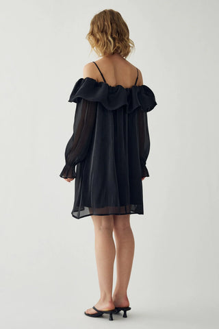 Black Miya ruffle sheer dress *NEW*
