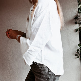 Lagos linen white blouse