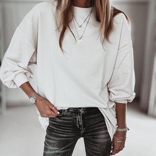 BEIGE Super slouchy boyfriend sweatshirt *NEW*