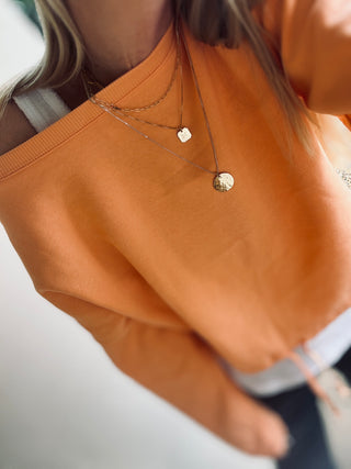 Native slightly cropped CORAL sweatshirt *relaxed style*