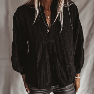 Pingus BLACK relaxed satin crepe blouse
