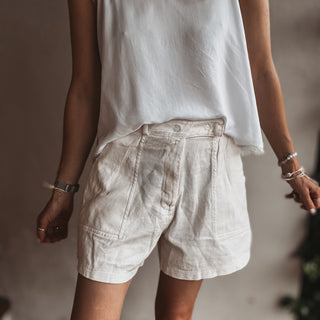 Cargo linen shorts CREAM *NEW*