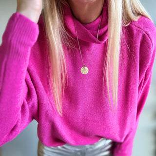 Neon pink Cuba roll neck jumper *NEW*