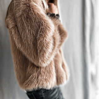 Light camel Faux fur jacket *NEW*