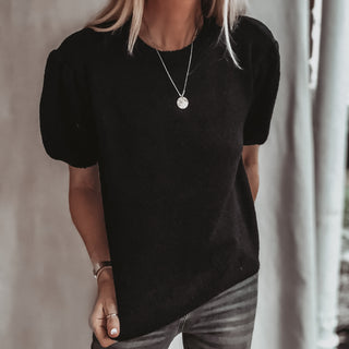Black Liliana knit with puff sleeves *NEW*