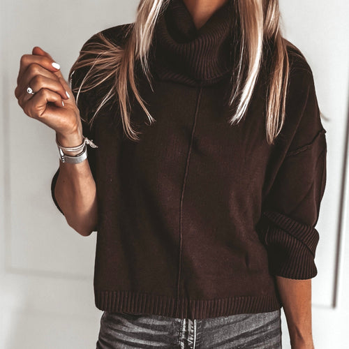 Detachable BROWN roll neck jumper *NEW*