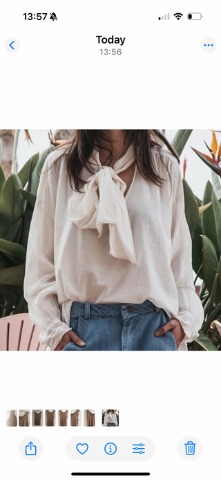 Beatrice VINTAGE WHITE floaty bow blouse *NEW*