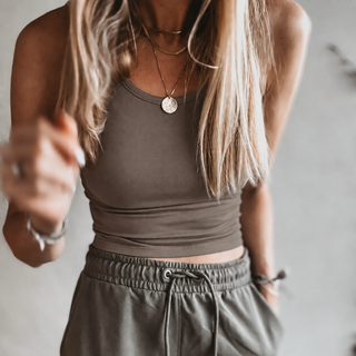 Light taupe Crop tank top *NEW*