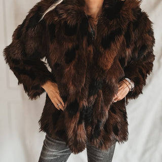 Cipresso Faux fur BROWN & BLACK jacket *NEW*
