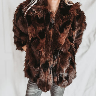 Cipresso Faux fur BROWN & BLACK jacket *NEW*