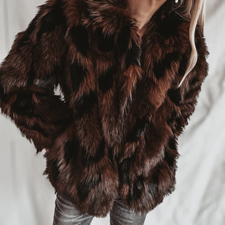 Cipresso Faux fur BROWN & BLACK jacket *NEW*