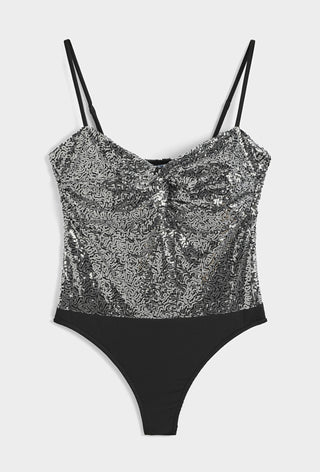 SILVER Sequin bodysuit *NEW*