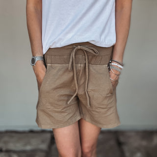 TAUPE cotton ultimate jogger shorts *NEW*