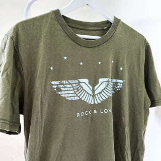 Vintage Khaki blue wings tee