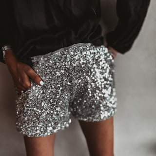 Rio SILVER Sequin hot pant shorts *BACK IN STOCK*