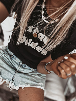 STAY GOLDEN vintage charcoal tee *boyfriend fit* *NEW*