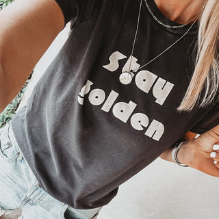 STAY GOLDEN vintage charcoal tee *boyfriend fit* *NEW*