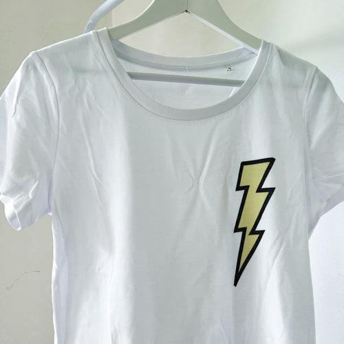 White lightning tee