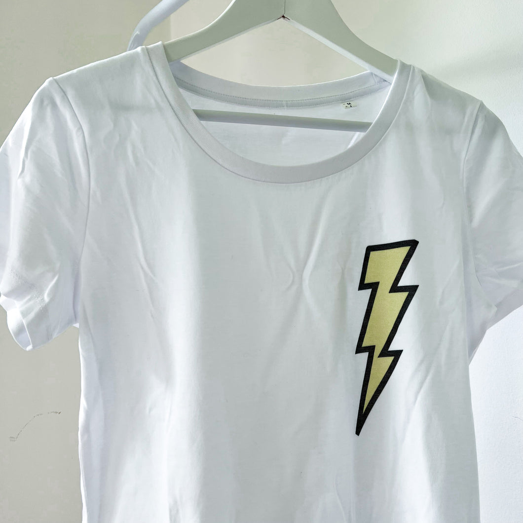 White lightning tee