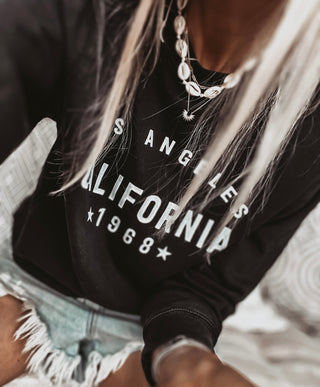 California Los Angeles Vintage BLACK/SILVER sweatshirt *NEW*