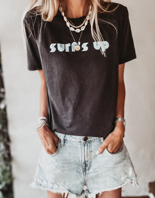 SURF’S UP vintage charcoal tee *boyfriend fit* *NEW*