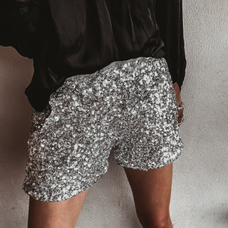 Rio SILVER Sequin hot pant shorts *BACK IN STOCK*