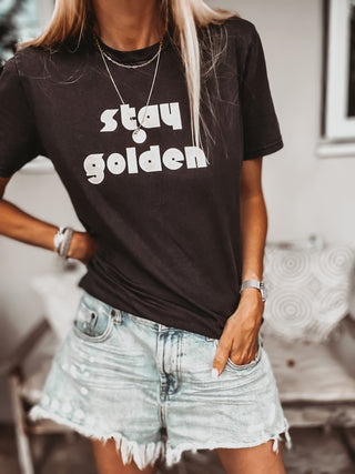 STAY GOLDEN vintage charcoal tee *boyfriend fit* *NEW*