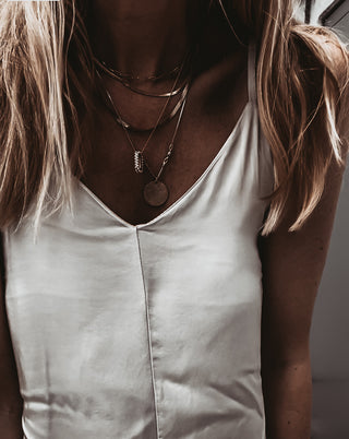 Athena strappy satin VINTAGE WHITE dress