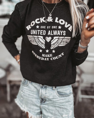 Vintage rock & love wings sweatshirt *NEW*