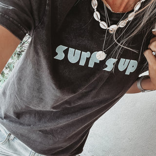 SURF’S UP vintage charcoal tee *boyfriend fit* *NEW*