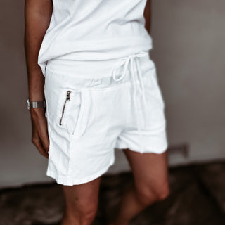 WHITE cotton ultimate jogger shorts *NEW*