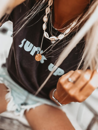 SURF’S UP vintage charcoal tee *boyfriend fit* *NEW*