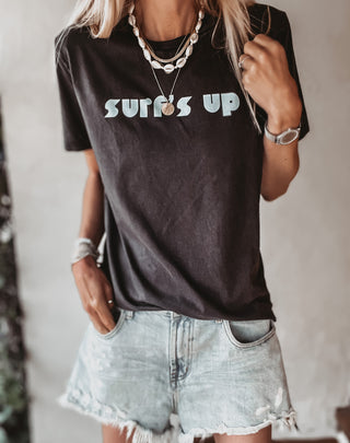 SURF’S UP vintage charcoal tee *boyfriend fit* *NEW*