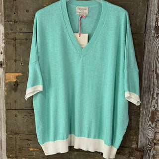 Turquoise V neck