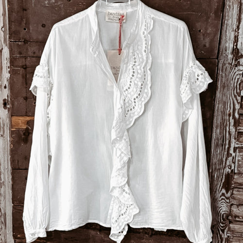 WHITE Broderie Ruffle Blouse *NEW*