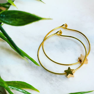 Miniature gold star hoops