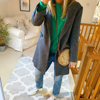 LAGOM on bright green sweatshirt