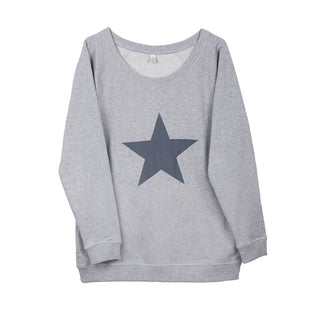 Dark grey star on light grey sweat